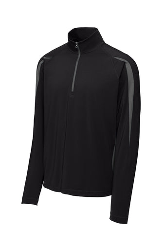 Sport-Tek Sport-Wick Stretch 1/2-Zip Colorblock Pullover