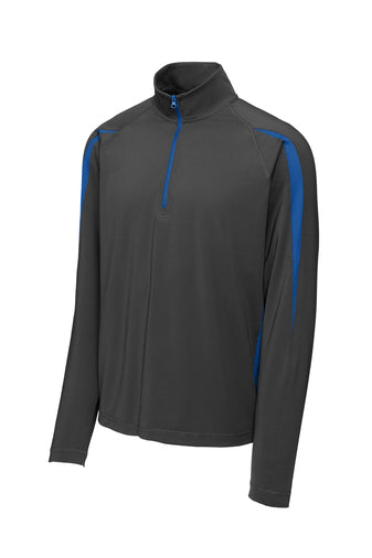 Sport-Tek Sport-Wick Stretch 1/2-Zip Colorblock Pullover