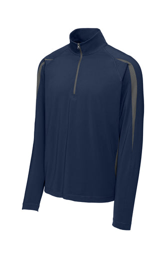 Sport-Tek Sport-Wick Stretch 1/2-Zip Colorblock Pullover