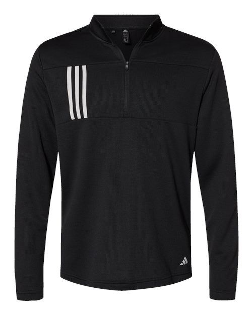 Adidas - 3-Stripes Double Knit Quarter-Zip Pullover