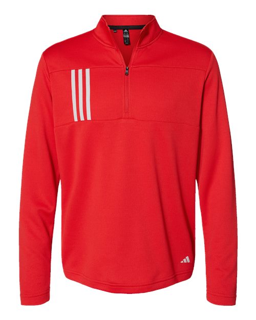 Adidas - 3-Stripes Double Knit Quarter-Zip Pullover